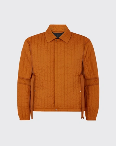 Shop Craig Green Men's Quilted Nylon Worker Jacket In Orange