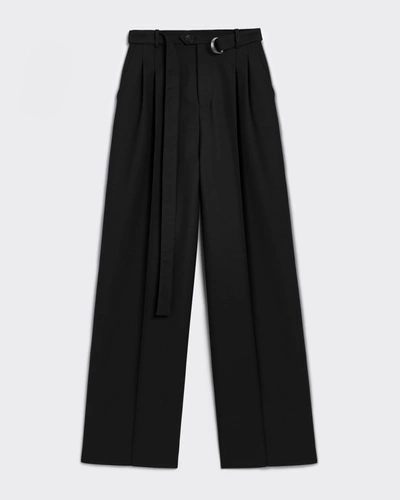 Peter Do Signature Belted Tailored Wool Pants In Black | ModeSens