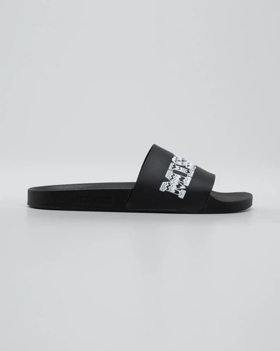 Shop Missoni Men's Logo Pool Slide Sandals In Marshmallow