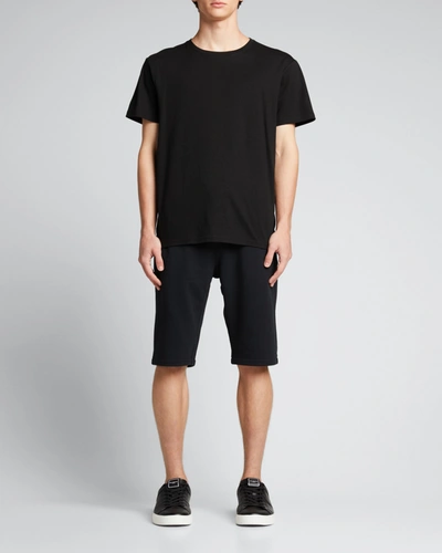 Shop Balmain Men's Drawstring Bermuda Shorts In Black/white