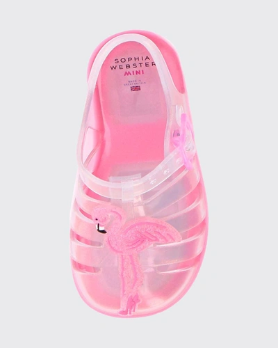 Shop Sophia Webster Girl's Flamingo Jelly Caged Sandals, Baby/toddlers In Pink Pearl