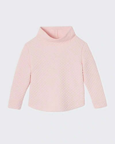 Shop Classic Prep Childrenswear Girl's Wren Quilted Pullover In Impatiens Pink