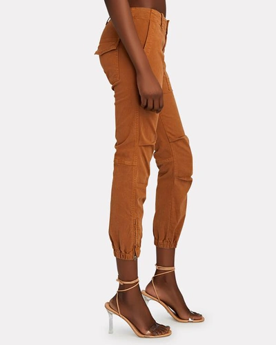 Shop Nili Lotan Cropped French Military Pants In Brown