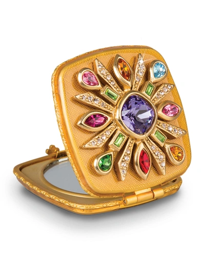 Shop Jay Strongwater Maltese Jeweled Compact In Gold/bright