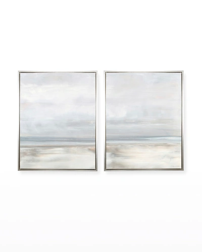 Shop Benson-cobb Studios Simpatico 45x60 Set Of 2 Vertical Canvas Giclees In Sterling Frame, Hand-embellished