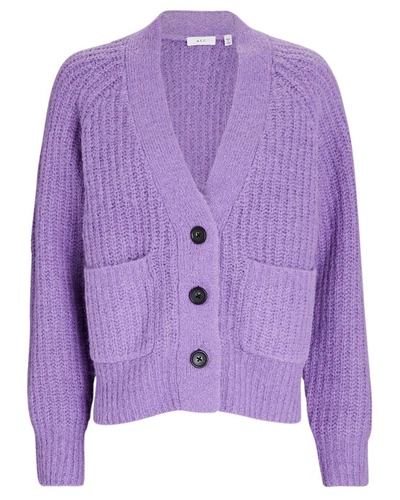 Shop A.l.c Cleveland Rib Knit Cardigan In Purple