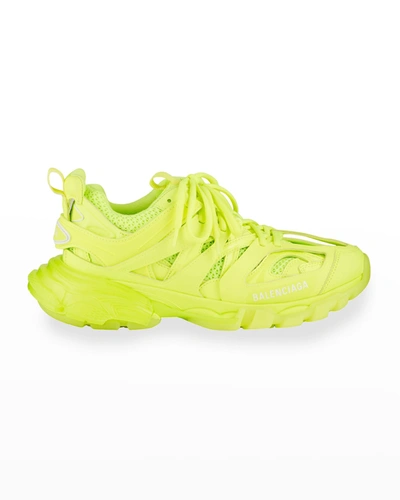 Shop Balenciaga Track Clear-sole Trainer Sneakers, Yellow In Fluo Yellow