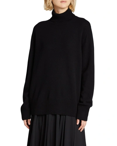 Shop The Row Stepny Wool-cashmere Turtleneck Top In Black