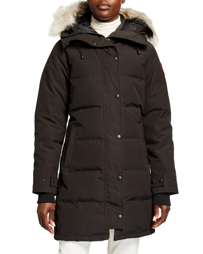 Shop Canada Goose Shelburne Parka With Fur Hood In Black