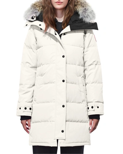 Shop Canada Goose Shelburne Parka With Fur Hood In White