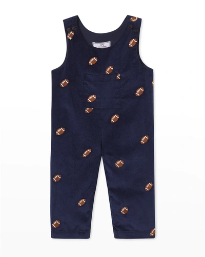 Shop Classic Prep Childrenswear Boy's Tucker Corduroy Overalls In Blue Footballs