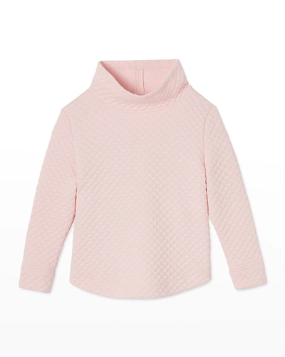 Shop Classic Prep Childrenswear Girl's Wren Quilted Pullover In Impatiens Pink