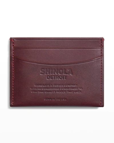 Shop Shinola Men's Five-pocket Vachetta Leather Card Case In Burgundy