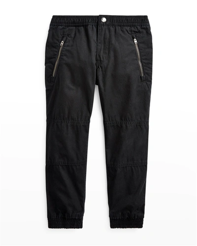 Shop Ralph Lauren Boy's Poplin Jogger Pants In Polo Black