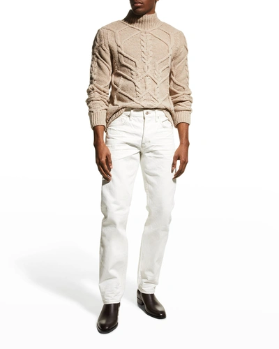 Shop Tom Ford Men's Cotswolds Straight-leg Jeans In Wht Sld