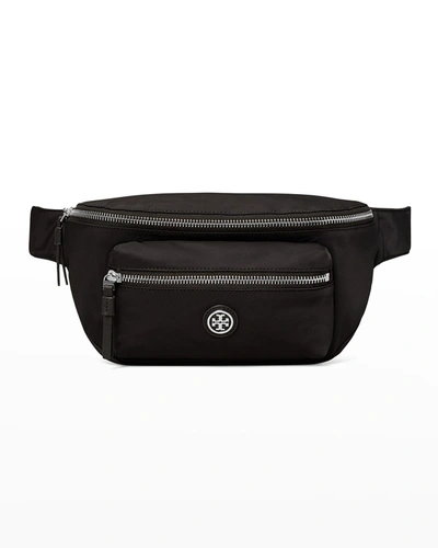 Shop Tory Burch Zip Recycled Nylon Belt Bag In Black