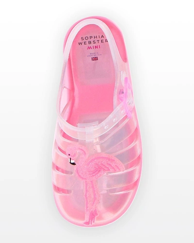 Shop Sophia Webster Girl's Flamingo Jelly Caged Sandals, Baby/toddlers In Pink Pearl