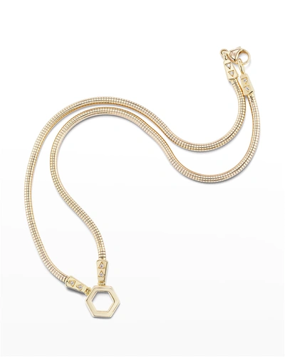 Shop Harwell Godfrey 18k Yellow Gold Cleo's Snake Foundation Necklace With Diamonds