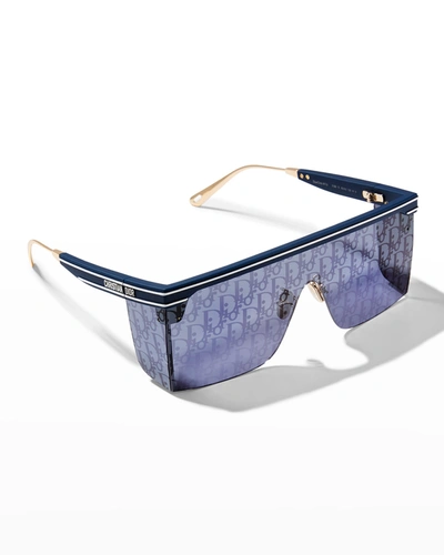 Shop Dior Men's Club M1u Shield Sunglasses In 90x Blue