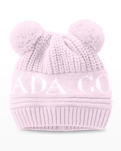 Shop Canada Goose Double Pompom Beanie Hat, Baby In Pink
