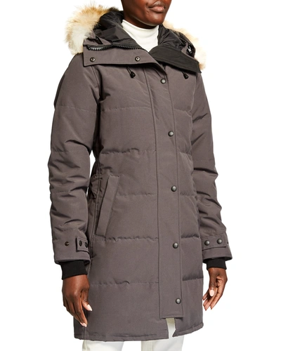 Shop Canada Goose Shelburne Parka With Fur Hood In Graphite