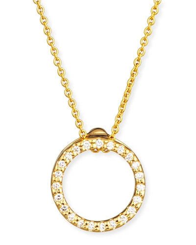 Shop Roberto Coin Tiny Treasure Circle Of Life Necklace With Diamonds In Yellow Gold