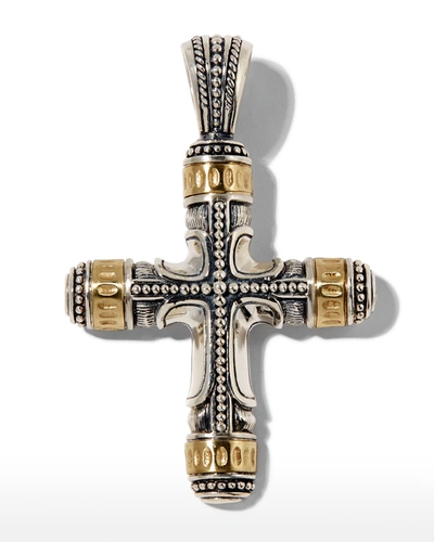 Shop Konstantino Men's Phidias Sterling Silver And Bronze Cross Pendant In Two Tone