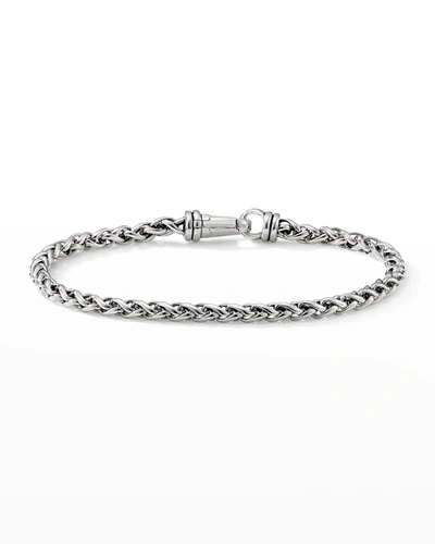 Shop David Yurman Men's Wheat Chain Bracelet In Silver, 4mm