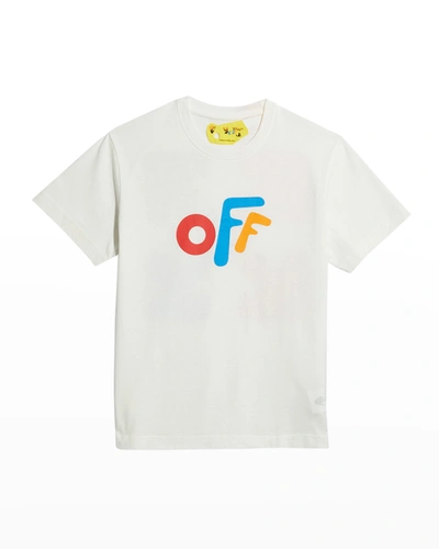 Shop Off-white Kid's Multicolor Logo & Arrow Graphic T-shirt In White Multi
