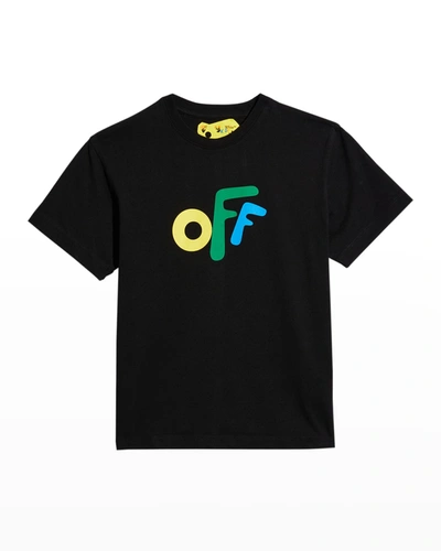 Shop Off-white Kid's Multicolor Logo & Arrow Graphic T-shirt In Black Multi