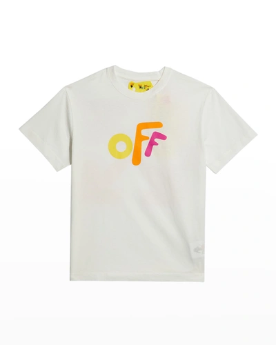 Shop Off-white Girl's Multicolor Logo Arrow T-shirt In Whitemulti