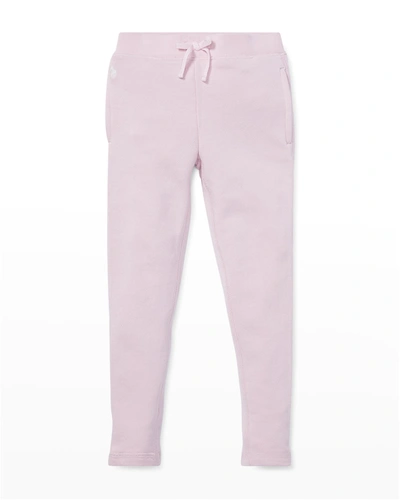 Shop Ralph Lauren Girl's Drapey Terry-fleece Lounge Pants In Hint Of Pink