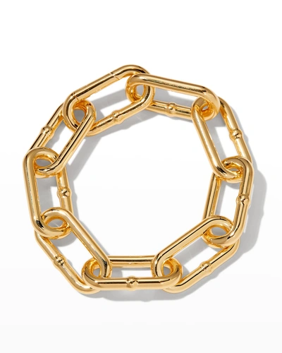 Shop Bottega Veneta Golden Sterling Silver Anchor Chain Bracelet In Argent/scu