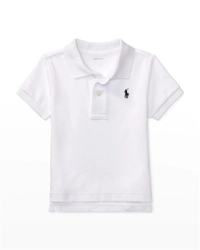 Shop Ralph Lauren Boy's Logo Short-sleeve Polo Shirt, Sizes 3m-24m In White