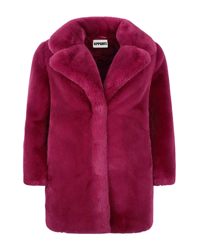 Shop Apparis Stella Faux Fur Coat In Raspberry