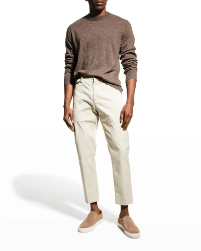 Shop Theory Men's Hilles Cashmere Crew Sweater In Tapir Mouline