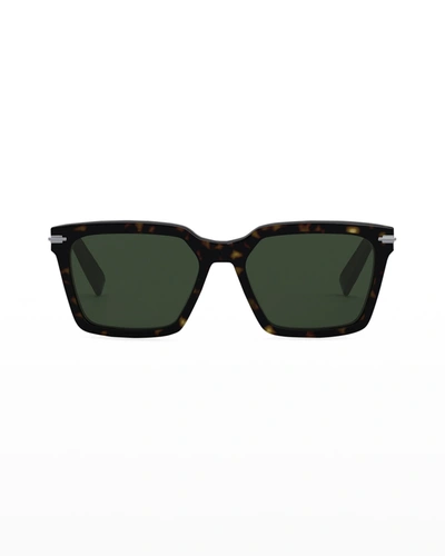 Shop Dior Men's  Blacksuit Sunglasses In Dark Havana/green