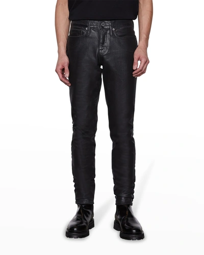 Shop Frame Men's L'homme Coated Skinny Jeans In Noir Coated