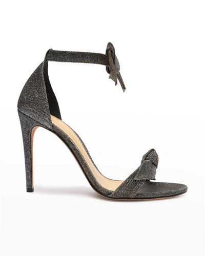 Shop Alexandre Birman Clarita Bow Metallic Evening Sandals In Stellar