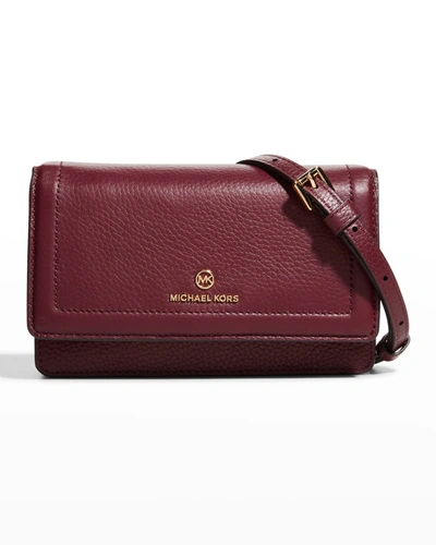 Michael Michael Kors Jet Set Charm Small Phone Crossbody In Dark Berry/gold