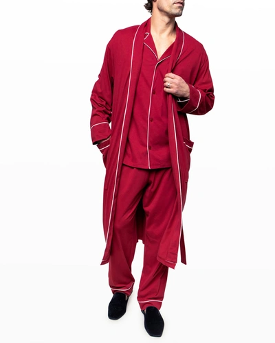 Shop Petite Plume Men's Luxe Pima Robe In Red