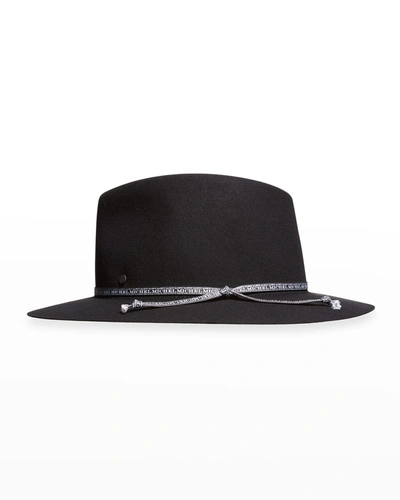 Shop Maison Michel Andre On The Go Wool Felt Fedora Hat In Black