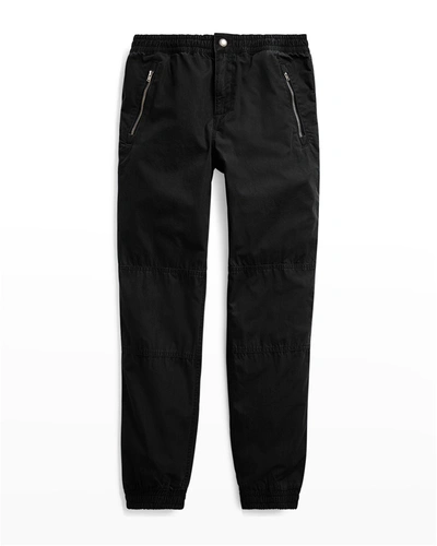 Shop Ralph Lauren Boy's Poplin Jogger Pants In Polo Black