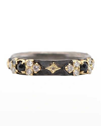 Shop Armenta Old World Crivelli Stack Band Ring With Black Sapphires In Ow