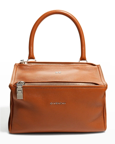 Shop Givenchy Pandora Dual-zip Small Shoulder Bag In Chestnut