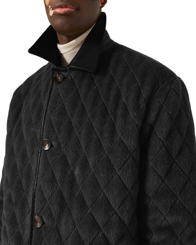 Shop Agnona Men's Spazzolino Quilted Equestrian Jacket In Black