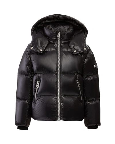 Shop Mackage Kid's Jesse Down Jacket In Black