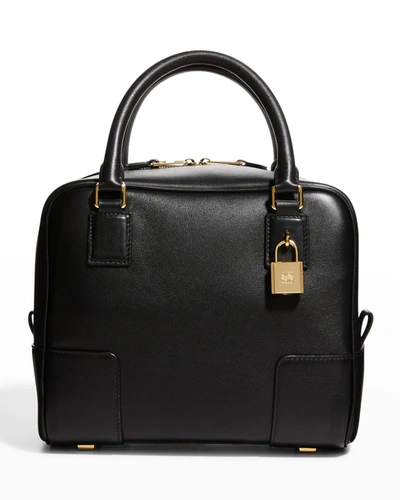 Shop Loewe Amazona 19 Square Top-handle Bag In 1100 Black