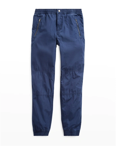 Shop Ralph Lauren Boy's Poplin Jogger Pants In Newport Navy