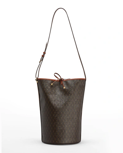 Shop Saint Laurent Ysl Monogram Vintage Bucket Bag In 2166 Chocolate Mu